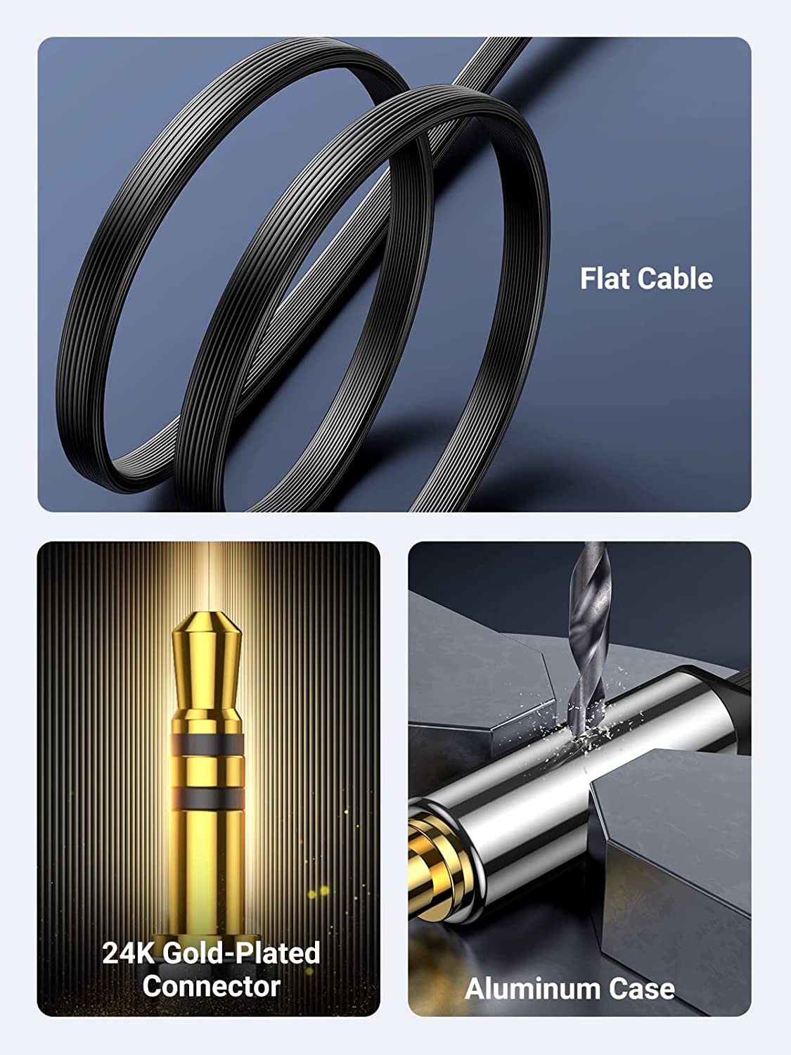 UGREEN製オーディオケーブル、3.5mmジャックケーブル - Car Jack のレビューと価格
