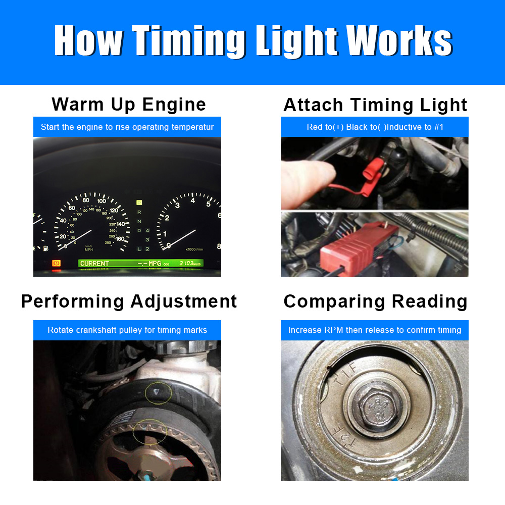 プロの点火タイミングライト,ストロボランプ,誘導,ガソリンエ - Timing Light Gun のレビューと価格
