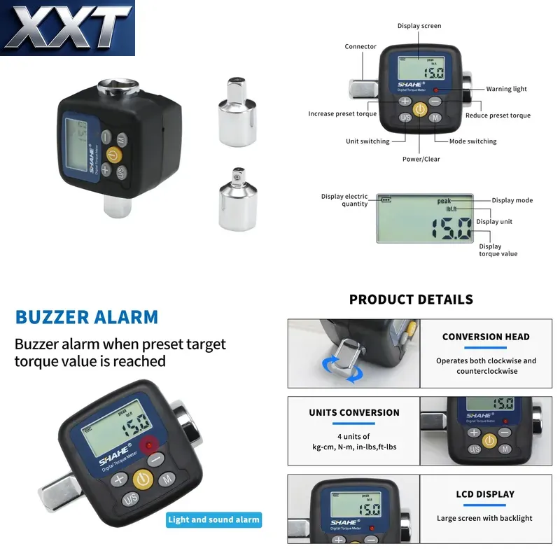 XXT Shahe デジタルトルクレンチアダプター 電子トル - Torque Wrench のレビューと価格